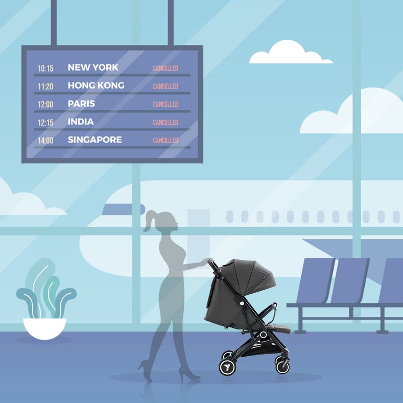 TEKNUM Travel Cabin Stroller with Coffee Cup Holder - Slate Grey - Image 3