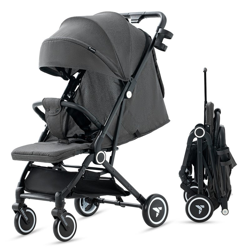 TEKNUM Travel Cabin Stroller with Coffee Cup Holder - Slate Grey - Image 1