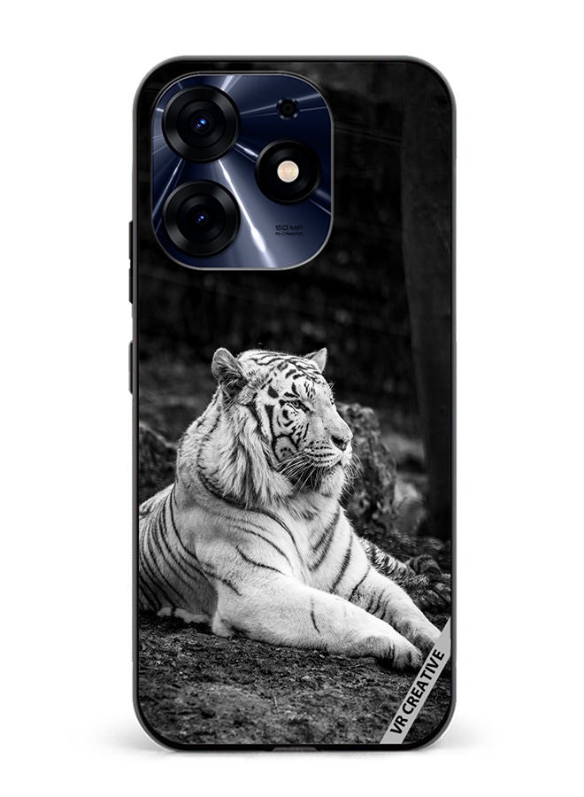 VR CREATIVE Protective Case Cover For Tecno Spark 10 Pro Royal Monochrome Tiger Design Multicolour - Image 1