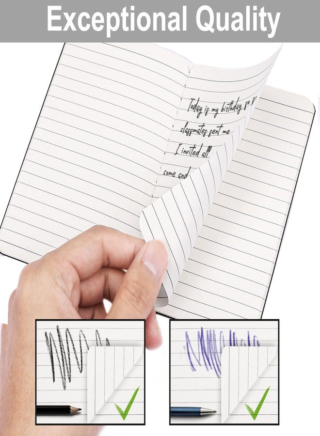 LABUK 12pcs Pocket Notebook 3.5 x 5.5in, Lined Small Notebooks, Black Softcover Memo Notepad for Men Women, 30 Sheets, 60 Pages - Image 3