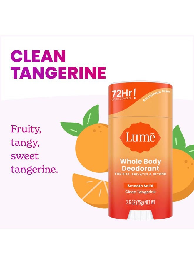 Lume Whole Body Deodorant - Smooth Solid Stick - 72 Hour Odor Control - Aluminum Free, Baking Soda Free and Skin Safe - 2.6 Ounce (Pack of 3) (Clean Tangerine, Lavender Sage, Unscented) - Image 3