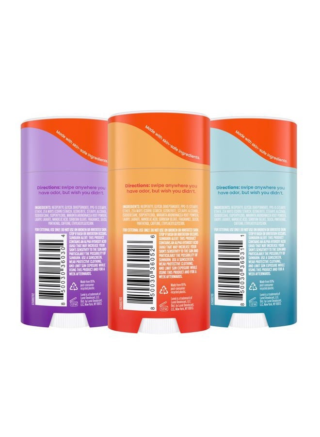 Lume Whole Body Deodorant - Smooth Solid Stick - 72 Hour Odor Control - Aluminum Free, Baking Soda Free and Skin Safe - 2.6 Ounce (Pack of 3) (Clean Tangerine, Lavender Sage, Unscented) - Image 2