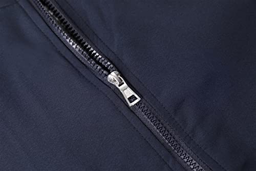 Lentta Men's Casual Slim Lightweight Softshell Zipper Windbreakers Bomber Jacket (XX-Large, Y-02-Dark Blue001) - Image 4