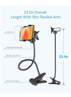 ELTRAZONE Flexible Solid Grip Phone Holder with Adjustable Universal Gooseneck Smartphone Stand,Used for Bed Kitchen, Black  - Image 5