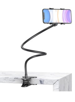 ELTRAZONE Flexible Solid Grip Phone Holder with Adjustable Universal Gooseneck Smartphone Stand,Used for Bed Kitchen, Black  - Image 1