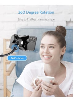 ELTRAZONE Flexible Solid Grip Phone Holder with Adjustable Universal Gooseneck Smartphone Stand,Used for Bed Kitchen, Black  - Image 2