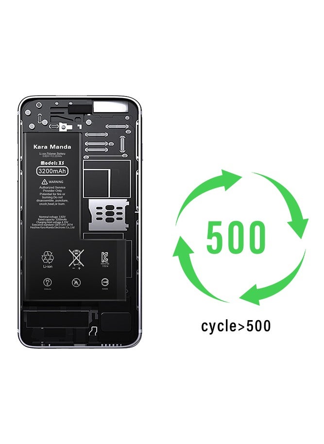 كاراماندا - بطارية بديلة لبطارية iphone XS 3200 مللي أمبير عالية السعة فائقة السعة 0 دورة بطارية جديدة ذات أداء يدوم طويلاً طقم تركيب مجاني متضمن - Image 1