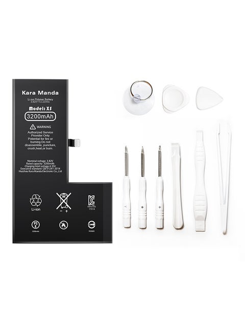 بطارية بديلة لبطارية iphone XS 3200 مللي أمبير عالية السعة فائقة السعة 0 دورة بطارية جديدة ذات أداء يدوم طويلاً طقم تركيب مجاني متضمن