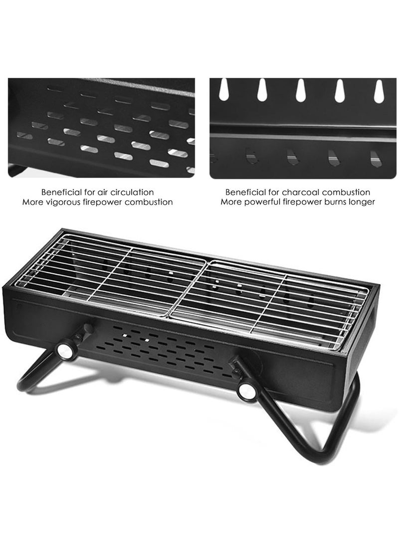 DubaiGallery BBQ Grill, Folding Wood Grill - Portable Folding Charcoal Grill, Smokeless | Large Charcoal BBQ Grills, Stainless Steel BBQ Grill with Large Grill Surface for Tailgating, Camping - Image 4