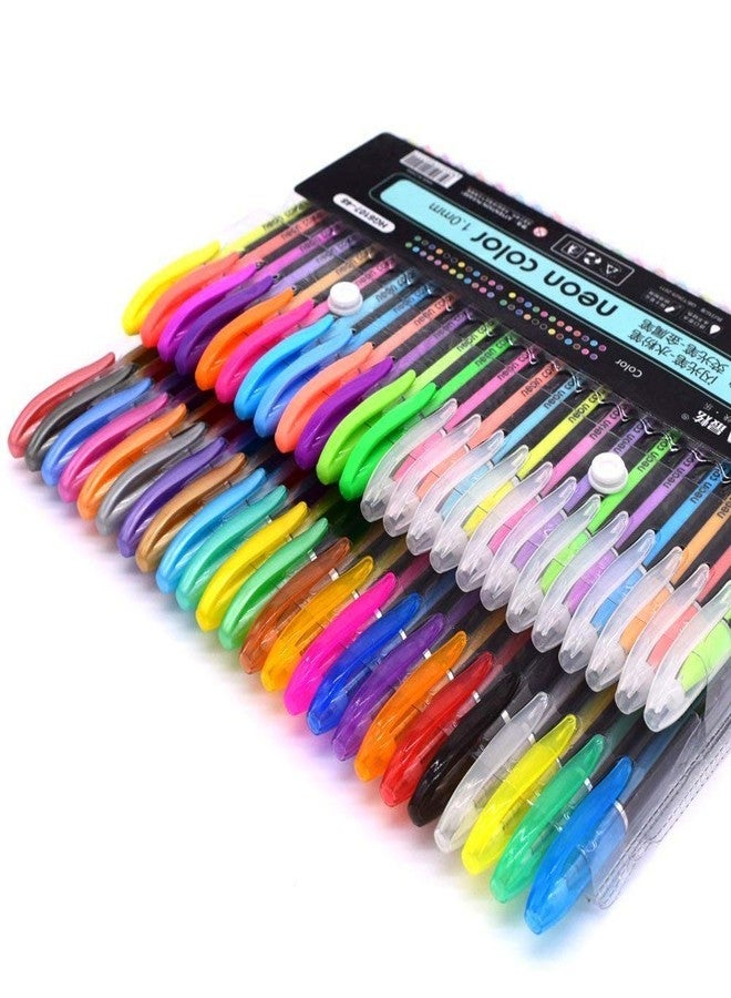 Mezon 48 Pcs Neon Glitter Gel Ink Pen Set For Kids Adults Artists Gifts Writing Drawing - Image 2