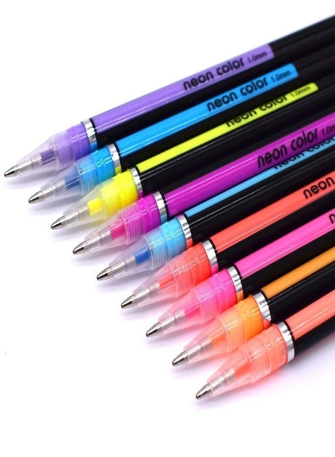 Mezon 48 Pcs Neon Glitter Gel Ink Pen Set For Kids Adults Artists Gifts Writing Drawing - Image 3