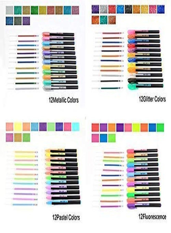 Mezon 48 Pcs Neon Glitter Gel Ink Pen Set For Kids Adults Artists Gifts Writing Drawing - Image 5