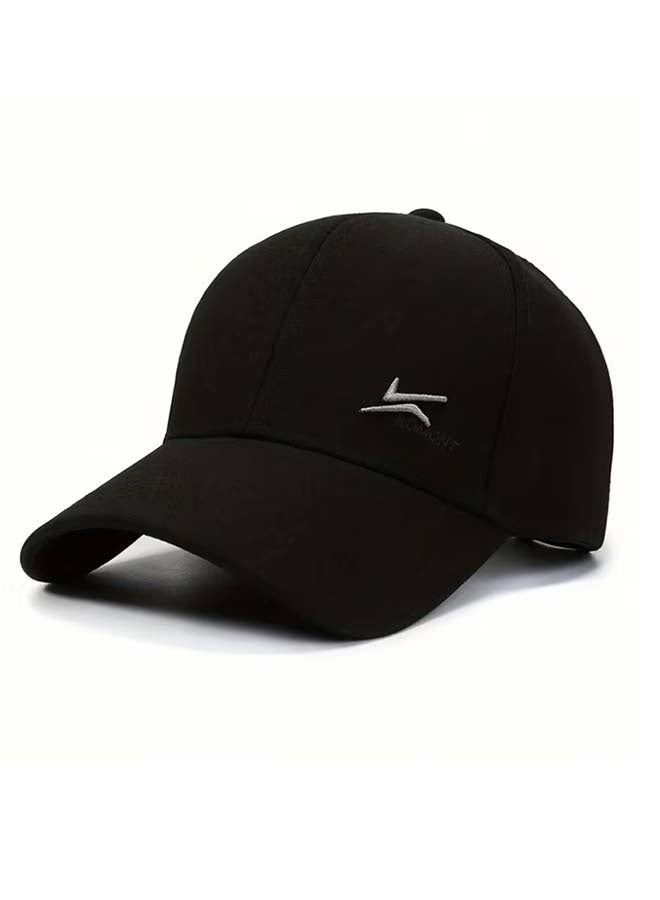 Curved-Brim Embroidered Baseball Cap – Adjustable Casual Outdoor Hat For Travel And Beach Gatherings (Black) - Image 2