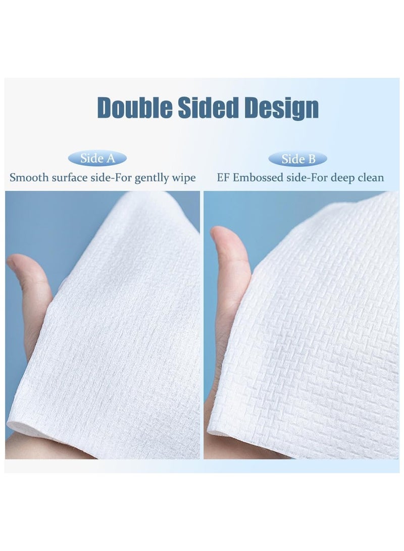 Disposable Face Towels -Clean Skin Towels for Makeup Removal, Soft Cotton Facial Towels 25×30cm Biobased Dry Wipes, Super Absorbent Face Wipes for Sensitive Skin, Biodegradable 50 Count - Image 2