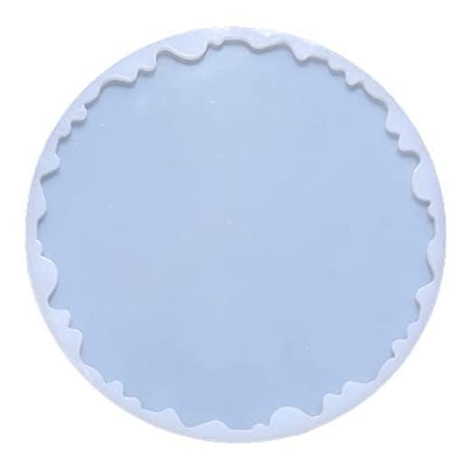 Shyama Craft Agate Circle Mould for Resin Art | Silicone Mold for Flower Preservation, Clock Making, Photo Frame & Pooja Thali | White (8 Inch) - Image 1