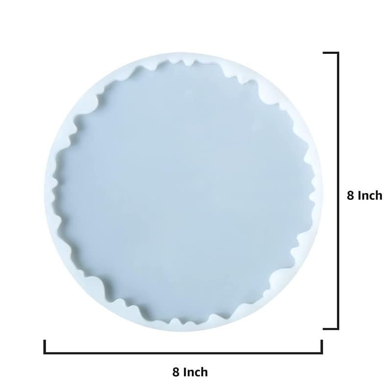 Shyama Craft Agate Circle Mould for Resin Art | Silicone Mold for Flower Preservation, Clock Making, Photo Frame & Pooja Thali | White (8 Inch) - Image 2
