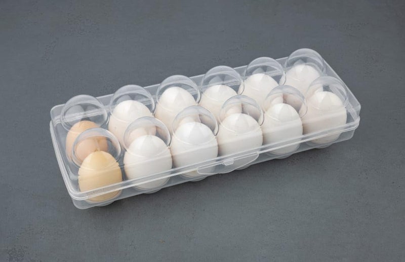 happi صندوق تخزين البيض البلاستيكي الشفاف أو صينية البيض للثلاجة مع قفل الغطاء، حاملة بيض قابلة للتكديس لـ 12 شبكة بيض (مجموعة من 2 صينية) - Image 5