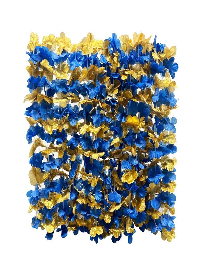 Mowane Leis for Luau Party, 24 Count Thick and Lush Flower, Winter, New Year’s Eve, Graduations, Birthdays, Corporate Awards, Tropical Party Decorations Blue Gold (24pcs Blue & Gold) - Image 4