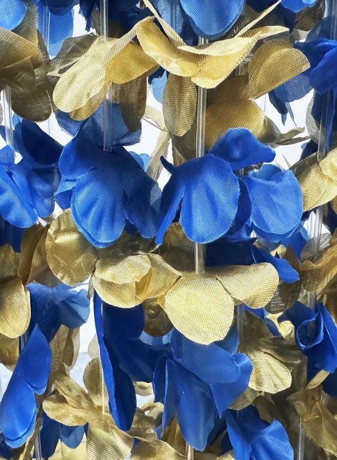 Mowane Leis for Luau Party, 24 Count Thick and Lush Flower, Winter, New Year’s Eve, Graduations, Birthdays, Corporate Awards, Tropical Party Decorations Blue Gold (24pcs Blue & Gold) - Image 5