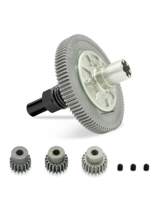 OGUNKE 91T Spur Gear Slipper Clutch 48Dp Spur Gear Differential Gear With 21T 19T 17T Pinions Gear Set For 1/10 Arrma Senton 4X4 550 / Granite 4X4 550 / Typhon 4X4 550 Replace Part Ara311030 (Black) - Image 1