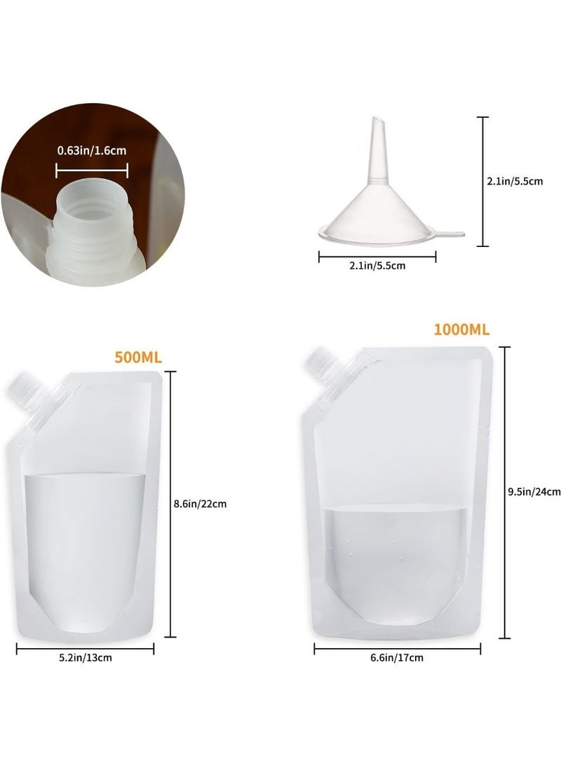 Bukela 24 Pack Clear Drink Pouches with Straws Plastic Juice Pouches for Adults and Kids, Disposable Drink Bags Stand up Zipper Drinking Pouches for Smoothie Juice Coffee Tea, Birthday Party Favor - Image 3
