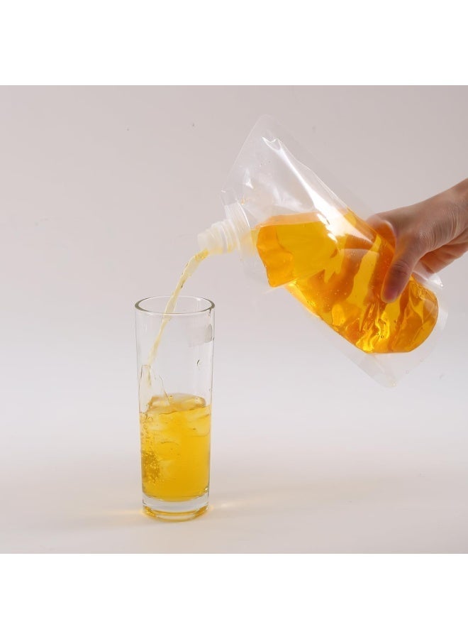 Bukela 24 Pack Clear Drink Pouches with Straws Plastic Juice Pouches for Adults and Kids, Disposable Drink Bags Stand up Zipper Drinking Pouches for Smoothie Juice Coffee Tea, Birthday Party Favor - Image 2