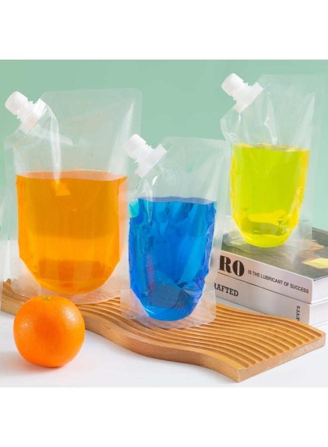 Bukela 24 Pack Clear Drink Pouches with Straws Plastic Juice Pouches for Adults and Kids, Disposable Drink Bags Stand up Zipper Drinking Pouches for Smoothie Juice Coffee Tea, Birthday Party Favor - Image 5