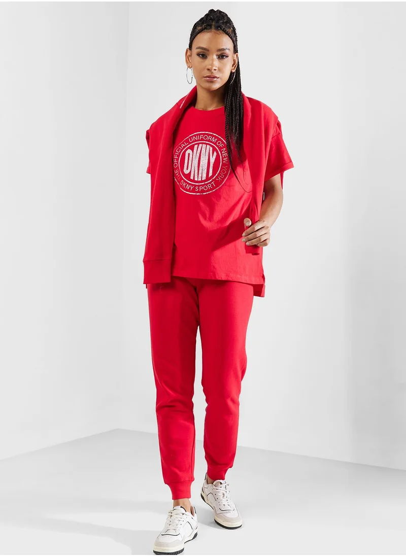 DKNY Sport Crew Neck Graphic Detail T-Shirt
