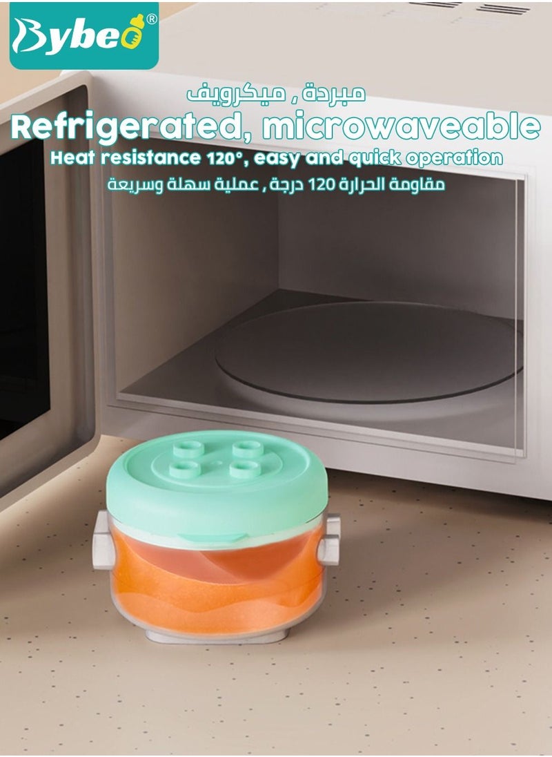 Bybeo - 6 PCS Baby Food Containers, Reusable Infant Food Storage Jars, Small Snack Container with Lids for Infant & Babies, Microwave Dishwasher Friendly - Image 1