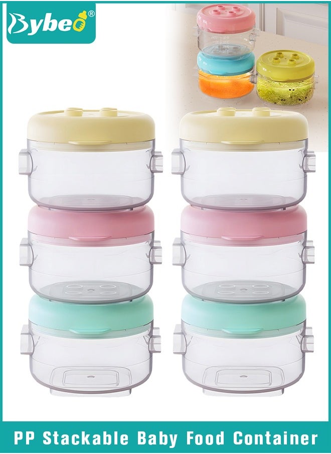 Bybeo - 6 PCS Baby Food Containers, Reusable Infant Food Storage Jars, Small Snack Container with Lids for Infant & Babies, Microwave Dishwasher Friendly - Image 1
