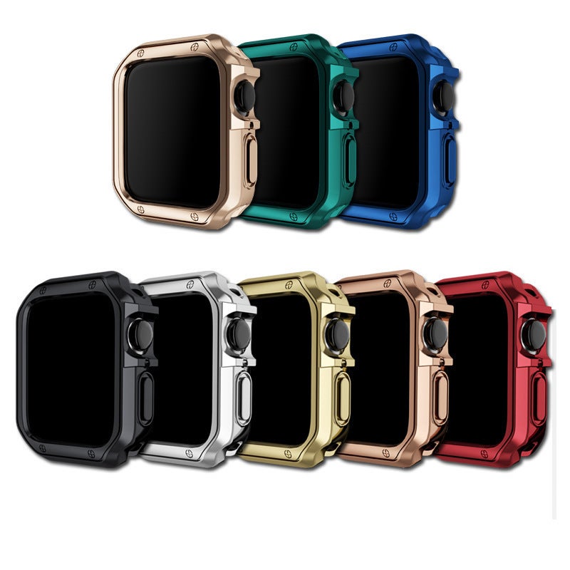For Apple Electroplated Protective Shell PC Watch Case Iwatch10987654se Hollow Anti-drop TPU Protective Case - Image 3