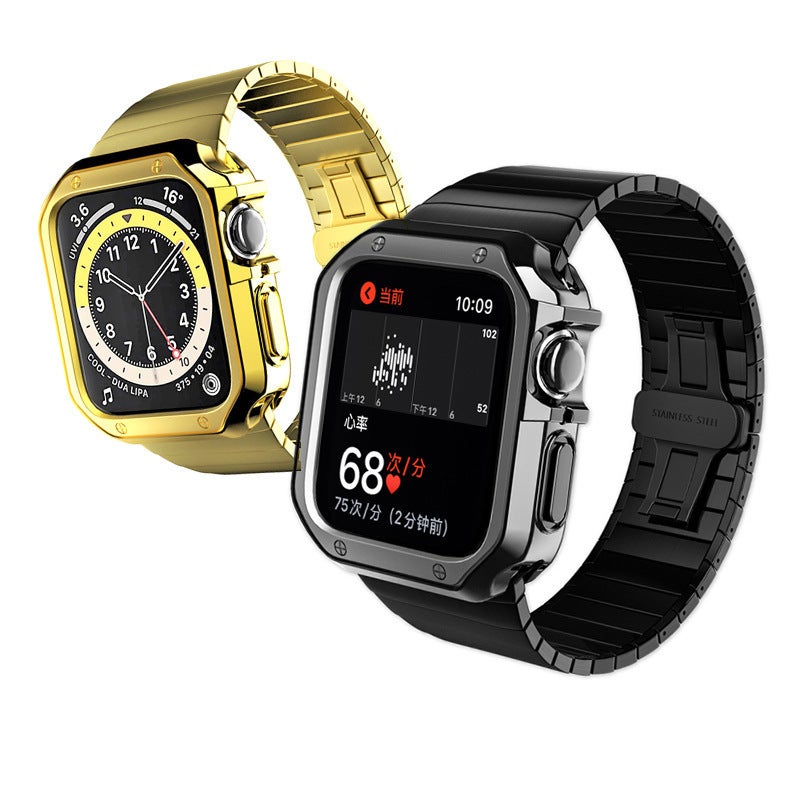 For Apple Electroplated Protective Shell PC Watch Case Iwatch10987654se Hollow Anti-drop TPU Protective Case - Image 4