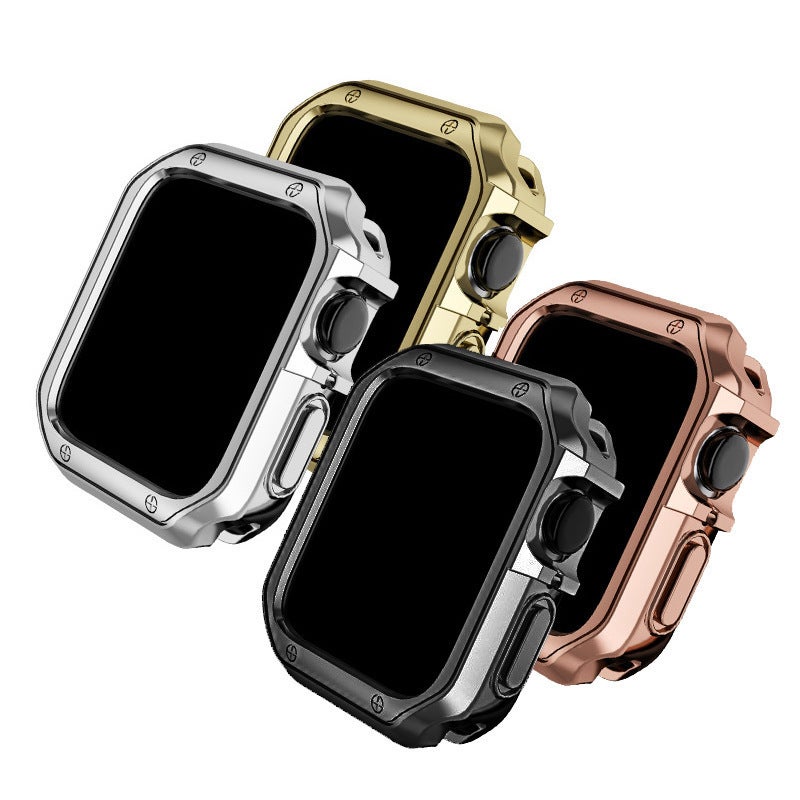 For Apple Electroplated Protective Shell PC Watch Case Iwatch10987654se Hollow Anti-drop TPU Protective Case - Image 2