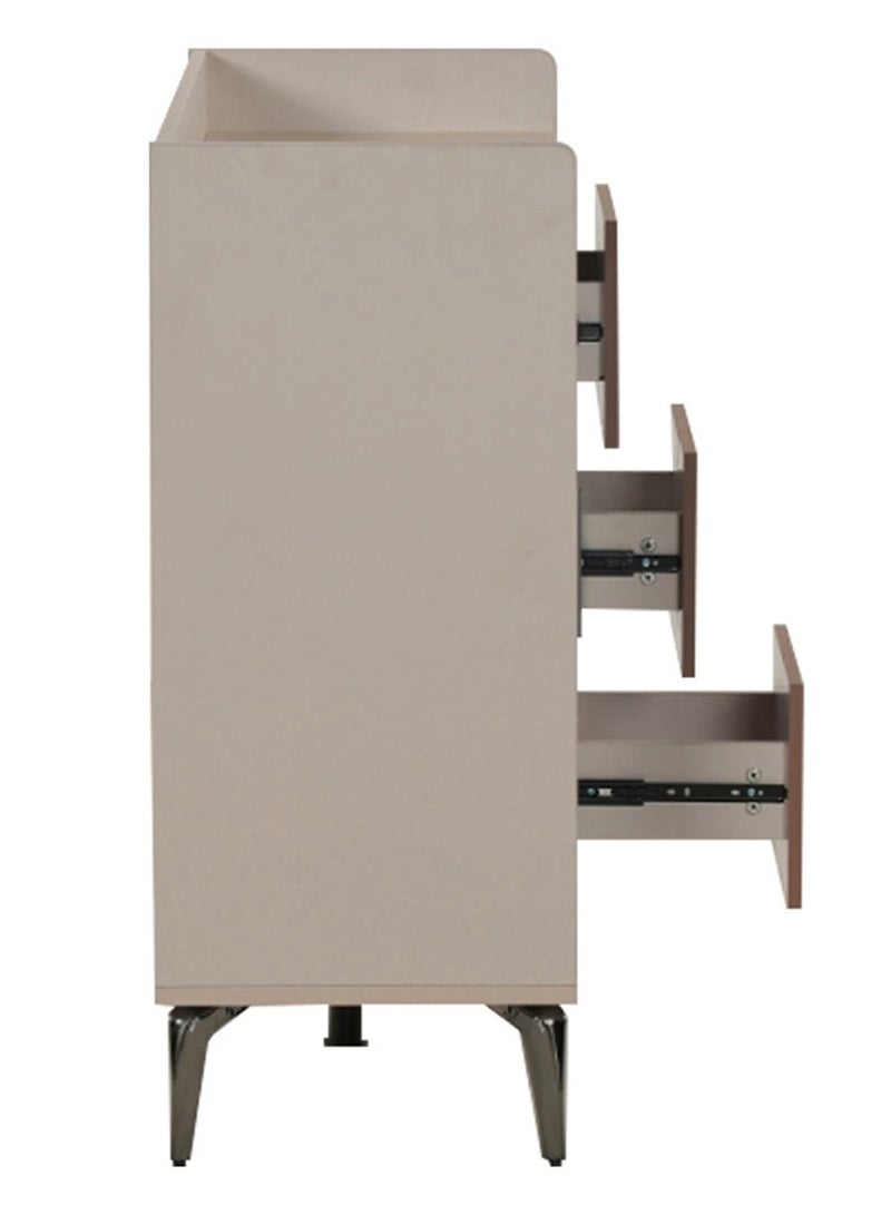 ROYALOAK Lisbon 3-Door Kitchen Storage Cabinet | Engineered Wood | Melamine Finish | Metal Legs & Handles | Telescopic Channels | Soft-Close Hinges | Modern Kitchen Organizer - Image 5