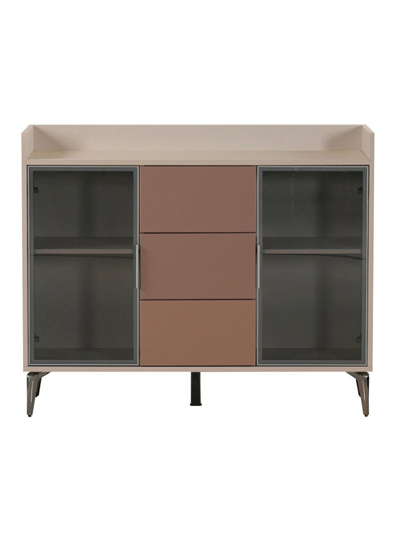 ROYALOAK Lisbon 3-Door Kitchen Storage Cabinet | Engineered Wood | Melamine Finish | Metal Legs & Handles | Telescopic Channels | Soft-Close Hinges | Modern Kitchen Organizer - Image 2
