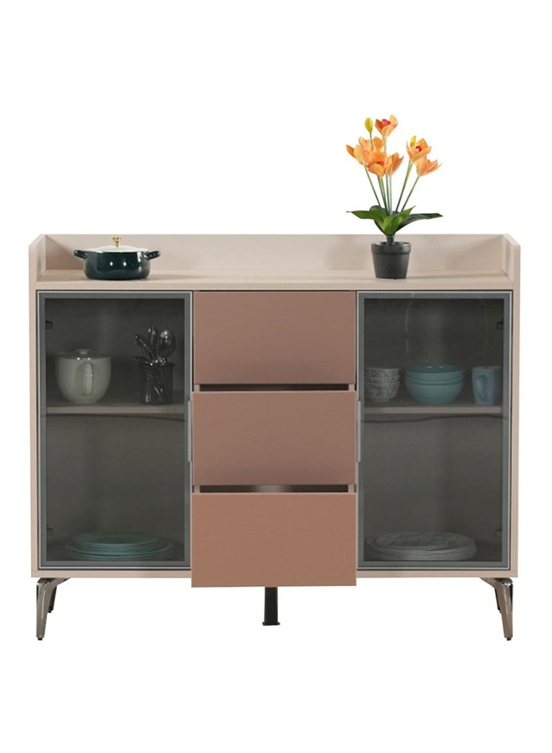 ROYALOAK Lisbon 3-Door Kitchen Storage Cabinet | Engineered Wood | Melamine Finish | Metal Legs & Handles | Telescopic Channels | Soft-Close Hinges | Modern Kitchen Organizer - Image 3