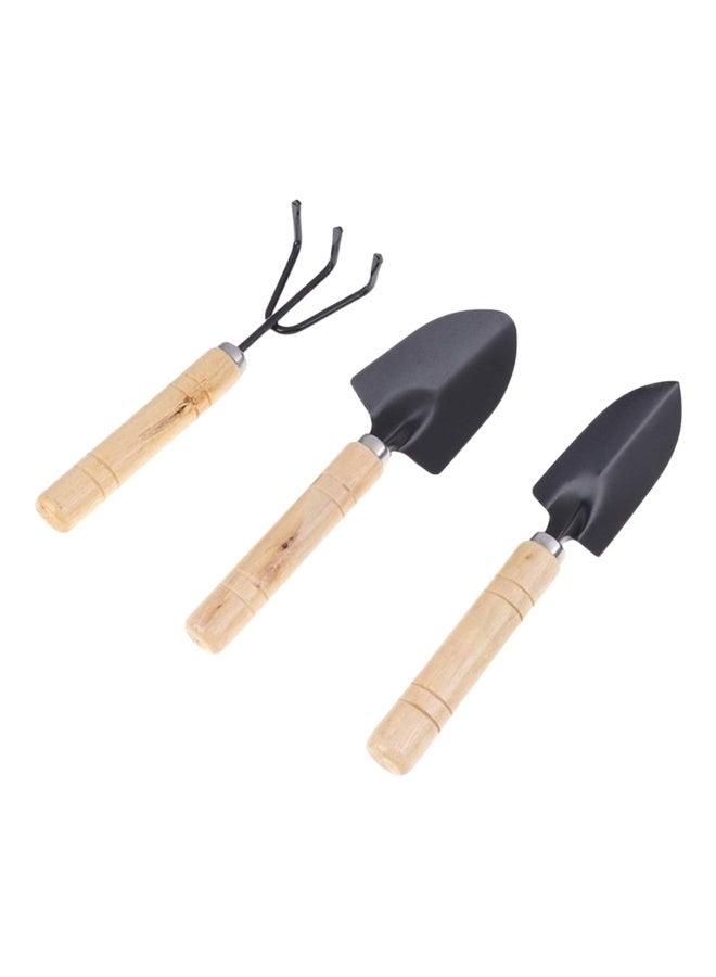Garden Tool Kit 3 Piece Set Trowel Fork Hand Spade for Indoor Gardening Balcony Plants Lightweight Durable Rust Resistant 25 cm Length - Image 1