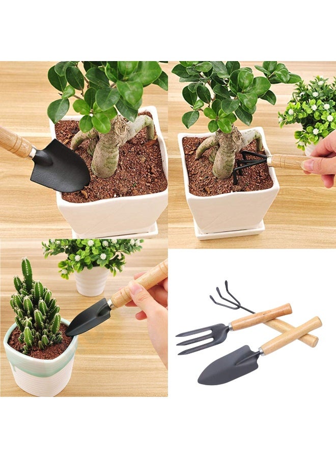 Garden Tool Kit 3 Piece Set Trowel Fork Hand Spade for Indoor Gardening Balcony Plants Lightweight Durable Rust Resistant 25 cm Length - Image 2
