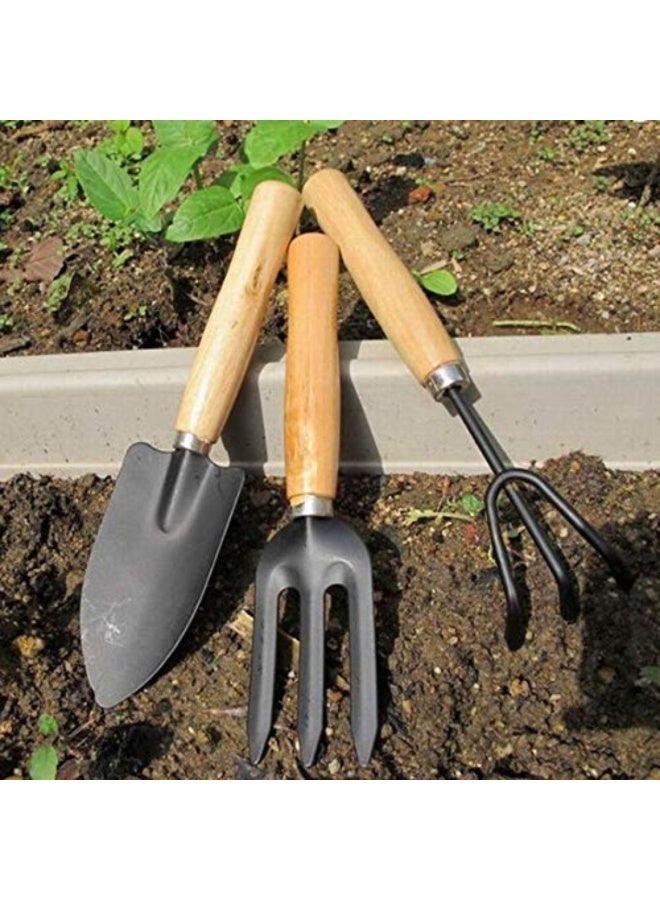 Garden Tool Kit 3 Piece Set Trowel Fork Hand Spade for Indoor Gardening Balcony Plants Lightweight Durable Rust Resistant 25 cm Length - Image 4