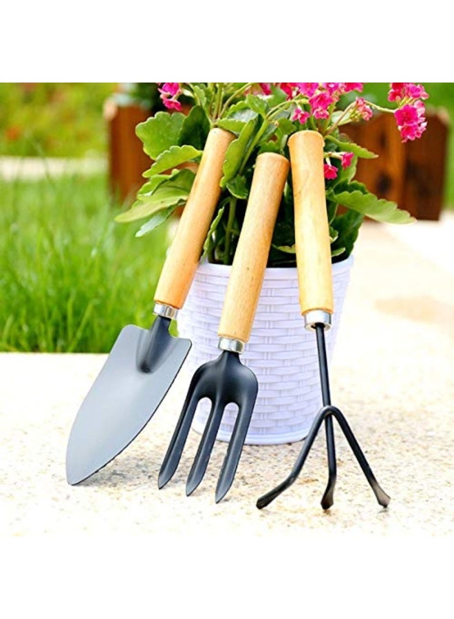 Garden Tool Kit 3 Piece Set Trowel Fork Hand Spade for Indoor Gardening Balcony Plants Lightweight Durable Rust Resistant 25 cm Length - Image 3
