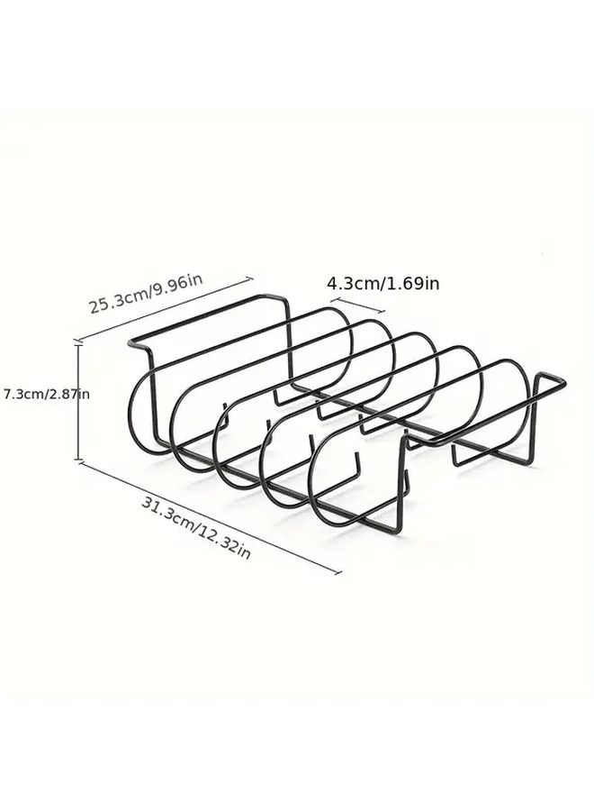 4pcs Stainless Steel Electroplate Rib Rack Durable Non Stick Perfect for Smoking Grilling on Gas or Charcoal Grills Holds Full Racks of Ribs Upright - Image 2