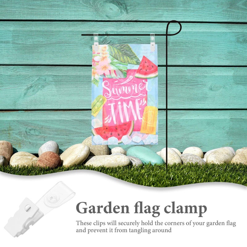 White Plastic Garden Flag Clips 10 Pack for Outdoor Patio Banner Fixing - Image 4