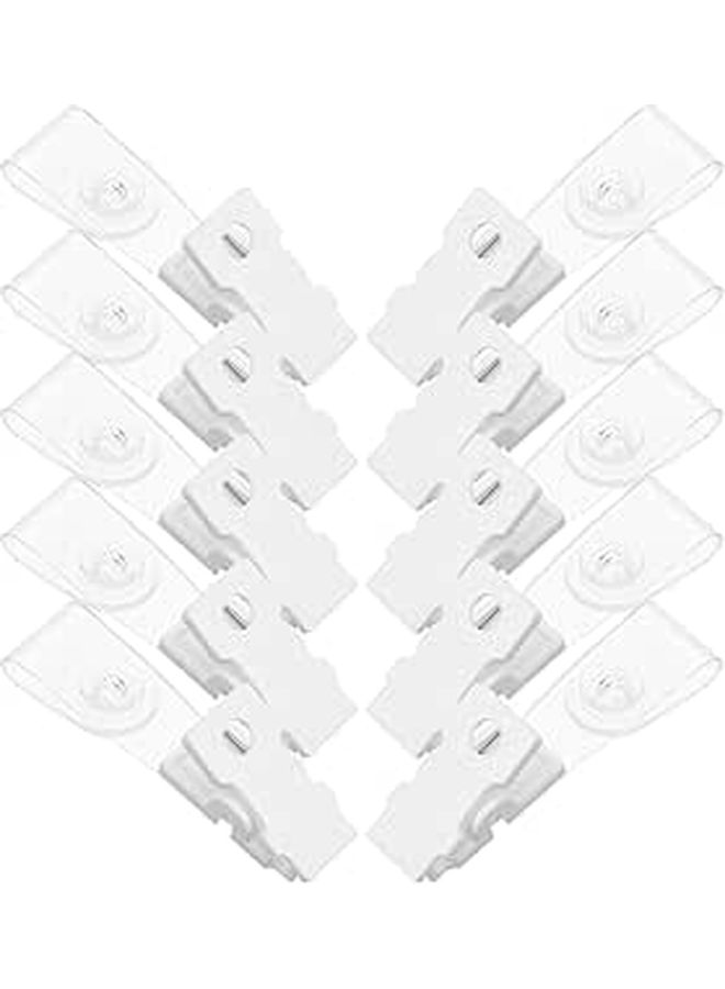 White Plastic Garden Flag Clips 10 Pack for Outdoor Patio Banner Fixing - Image 1