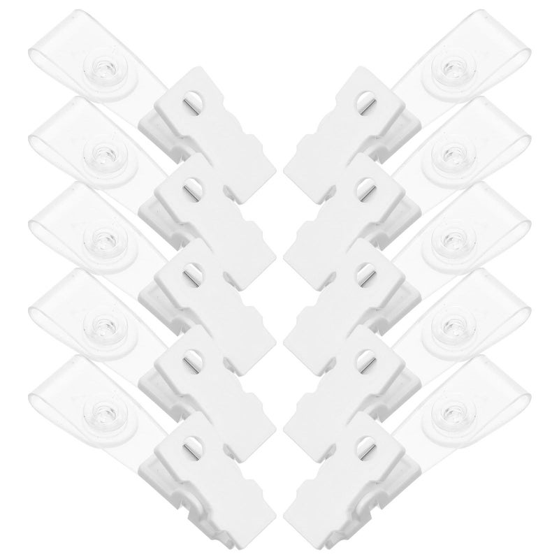 White Plastic Garden Flag Clips 10 Pack for Outdoor Patio Banner Fixing - Image 2