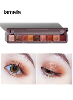 Nine-Color Keyboard Eyeshadow Matte Sequins Earth-Colored Eyeshadow Velvety Smooth Blendable Contrasting Colors Long-Lasting Stage Makeup Daily Nine-Color Fingertip Eyeshadow Easy to Carry