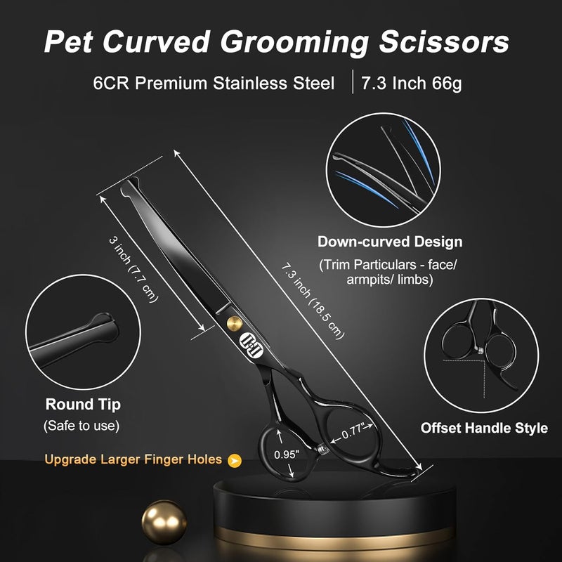 CIICII 10-in-1 Professional Dog Grooming Scissors Set with Round Safety Tip - Image 3