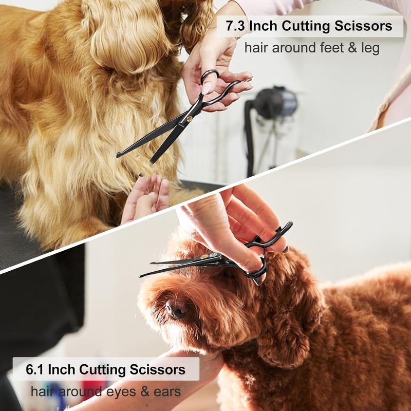 CIICII 10-in-1 Professional Dog Grooming Scissors Set with Round Safety Tip - Image 5