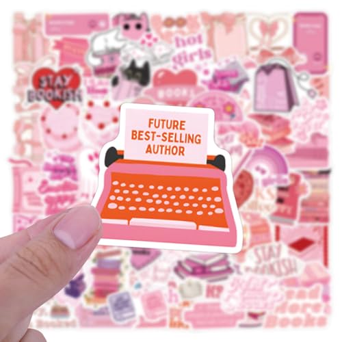 FNGEEN Pink Bookish Stickers 61pcs, Book Sticker for Kindle, Aesthetic Pink Sticker Kindle, Girly Booktok Stickers Reading Stickers for Woman Girl Book Lover, Gifts Accessories for Adults - Image 3