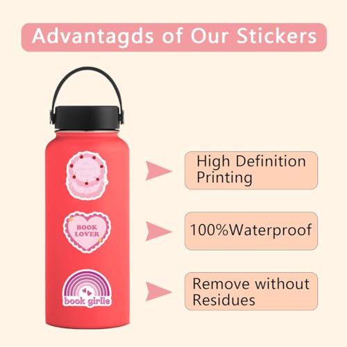 FNGEEN Pink Bookish Stickers 61pcs, Book Sticker for Kindle, Aesthetic Pink Sticker Kindle, Girly Booktok Stickers Reading Stickers for Woman Girl Book Lover, Gifts Accessories for Adults - Image 5