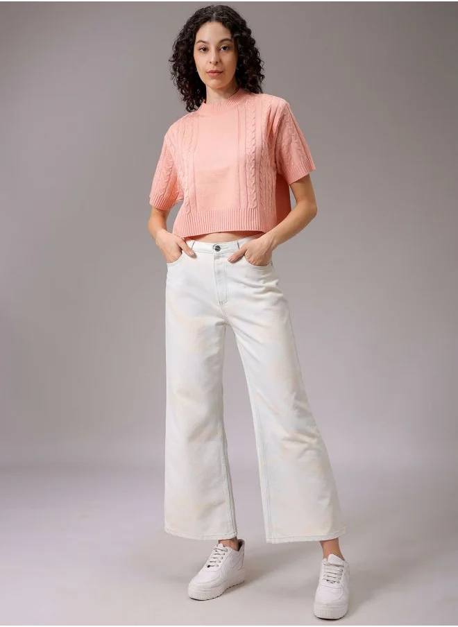 مرفوعة Women Relaxed Fit Solid Regular Sweater